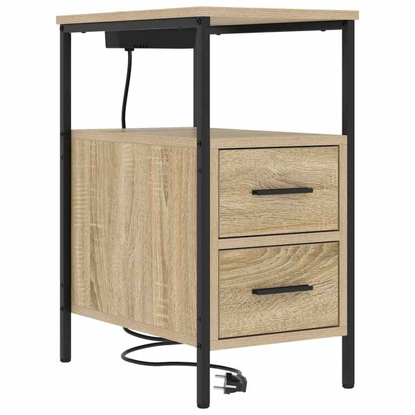 vidaXL Cabinet de chevet avec tiroir Ch&ecirc;ne Sonoma 30 x 48 x 61 cm
