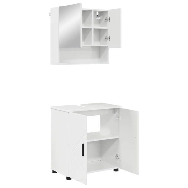 vidaXL Ensemble de mobilier de salle de bain 2 pcs Blanc brillant