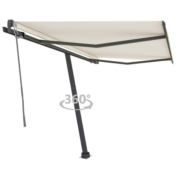 vidaXL Auvent automatique sur pied 350x250 cm Cr&egrave;me