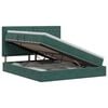 vidaXL Lit avec rangement et matelas Vert fonc&eacute; 140 x 200 cm Velours