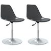 vidaXL Chaises &agrave; manger pivotantes lot de 2 gris PP