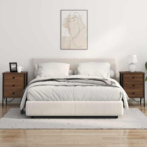 vidaXL Cabinet de chevet Ch&ecirc;ne brun 42 x 41 x 61 cm Bois d'ing&eacute;nierie