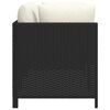 vidaXL Canapé de jardin à 2 places avec coussins Noir Résine tressée