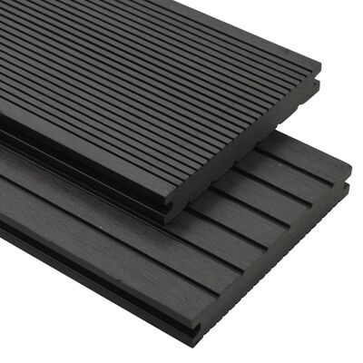 vidaXL Panneaux de terrasse solides et accessoires WPC 20 m² 4 m Noir