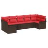 vidaXL Ensemble de canap&eacute; de jardin 7 pc Marron Poly rotin