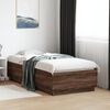 vidaXL Cadre de lit avec LED sans matelas ch&ecirc;ne marron 75x190 cm