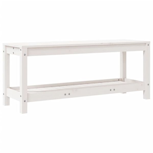 vidaXL Banc de jardin blanc 108x35x45 cm bois massif de pin