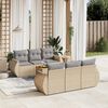 vidaXL Salon de jardin avec coussins 7 pcs beige r&eacute;sine tress&eacute;e