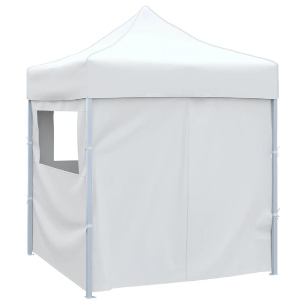 vidaXL Tente de r&eacute;ception pliable avec 4 parois 2x2 m Acier Blanc