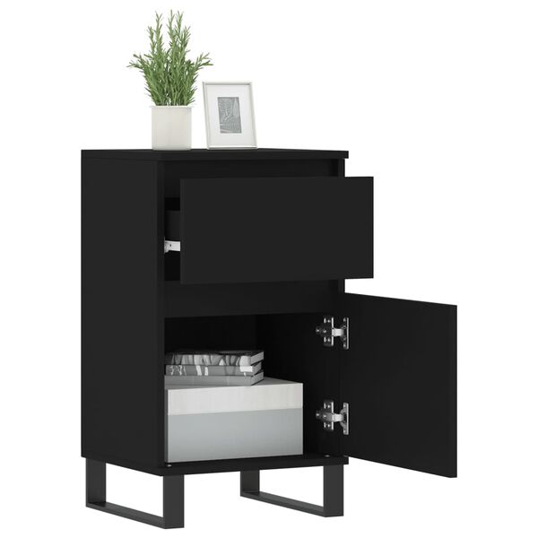 vidaXL Buffets 2 pcs noir 40x35x70 cm bois d’ingénierie