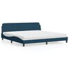 vidaXL Lit avec matelas Dover bleu 200x200 cm velours