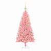 vidaXL Sapin de No&euml;l avec 150 LED avec support Rose 120 cm PVC