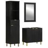vidaXL Ensemble de meubles salle de bain 3 pcs noir bois d'ing&eacute;nierie