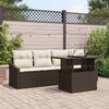 vidaXL Ensemble de canap&eacute; de jardin 5 pcs Marron Poly rotin