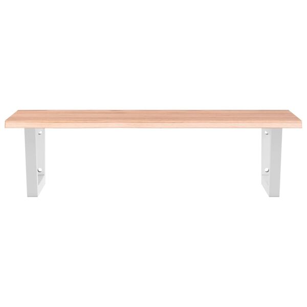 vidaXL &Eacute;tag&egrave;re de vasque murale acier et bois de ch&ecirc;ne massif