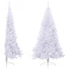 vidaXL Sapin de Noël artificiel moitié avec support blanc 210 cm PVC