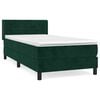 vidaXL Sommier &agrave; lattes de lit avec matelas Vert fonc&eacute; 90x200 cm