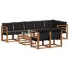 vidaXL Ensemble de canap&eacute;s d'ext&eacute;rieur 9 pcs Naturel et Noir