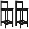 vidaXL Ensemble de bar de jardin 3 pcs noir bois de pin massif