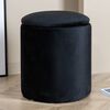 Venture Home Pouf Limpen 32x32x40 cm Velours Noir