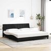 vidaXL Cadre de lit sans matelas Hanko noir 200x200 cm tissu