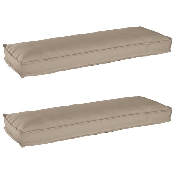 vidaXL Set de coussins de palette 2 pcs Taupe 120 x 40 x 8 cm