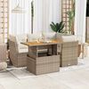 vidaXL Salon de jardin avec coussins 5 pcs beige r&eacute;sine tress&eacute;e