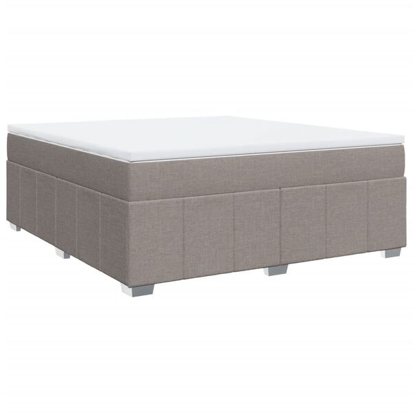 vidaXL Sommier &agrave; lattes de lit avec matelas Taupe 180x200 cm Tissu