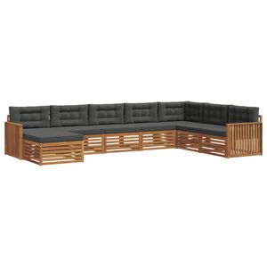 vidaXL Ensemble de canap&eacute;s d'ext&eacute;rieur 8 pcs Naturel et Anthracite