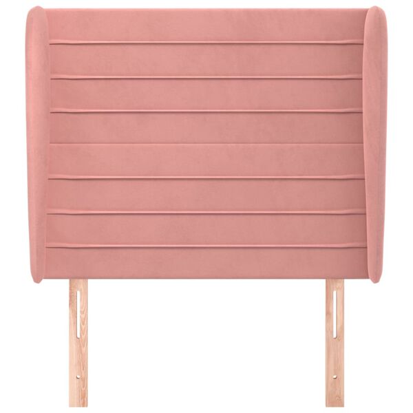 vidaXL T&ecirc;te de lit avec oreilles Rose 83x23x118/128 cm Velours