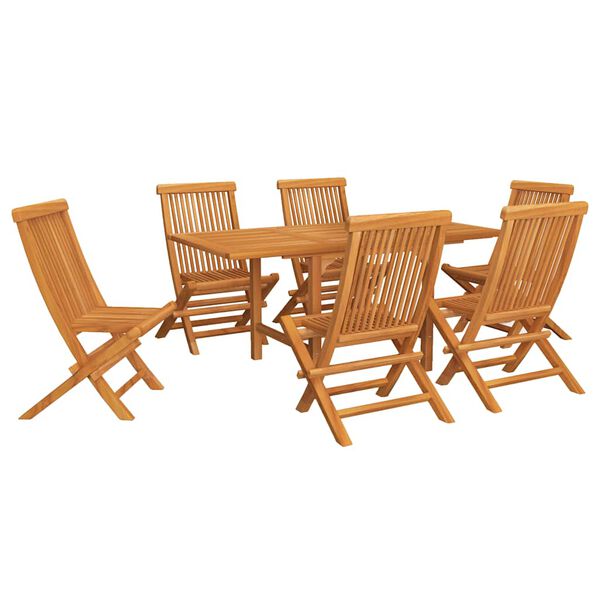 vidaXL Ensemble &agrave; manger de jardin 7 pcs Bois de teck massif