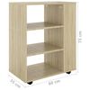 vidaXL Armoire à roulettes Chêne Sonoma 60x35x75 cm Bois d’ingénierie
