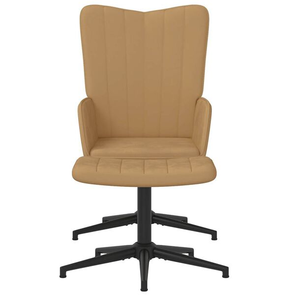 vidaXL Chaise de relaxation avec repose-pied Marron Velours