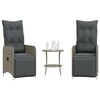 vidaXL Chaises inclinables de jardin lot de 2 et table résine tressée