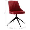 vidaXL Chaises &agrave; manger lot de 4 Rouge bordeaux Velours