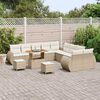 vidaXL Ensemble de canapé de jardin 13 pcs Beige polyrotin