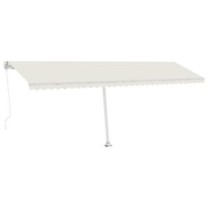 vidaXL Store banne manuel avec LED solaire 6 x 3 m Cr&egrave;me