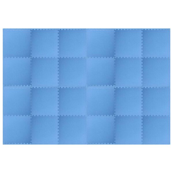 vidaXL Tapis d'exercice puzzle 24 pcs Bleu 8,64 ㎡ Mousse EVA