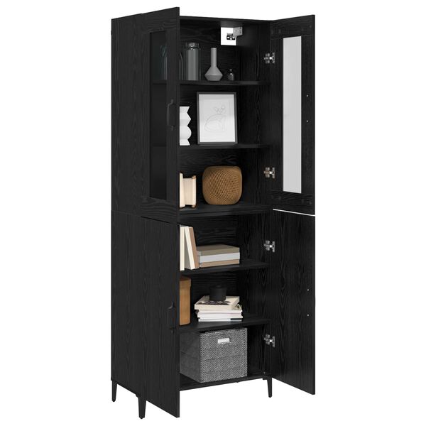 vidaXL Haut Armoire 2 pcs Ch&ecirc;ne noir Bois d'ing&eacute;nierie