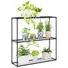 vidaXL Support de plantes &agrave; 3 niveaux Noir 100 x 32 x 102 cm Acier