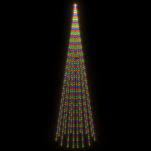 vidaXL Sapin de No&euml;l sur m&acirc;t de drapeau 1134 LED Color&eacute;es 800 cm