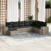 vidaXL Salon de jardin 8 pcs avec coussins gris clair r&eacute;sine tress&eacute;e