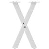 vidaXL Pieds de table basse en forme de X, 2 pi&egrave;ces, blanc, 28 x (42-43) cm, acier