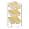 vidaXL Chariot de rangement pour jouets &agrave; 6 paniers Blanc Plastique