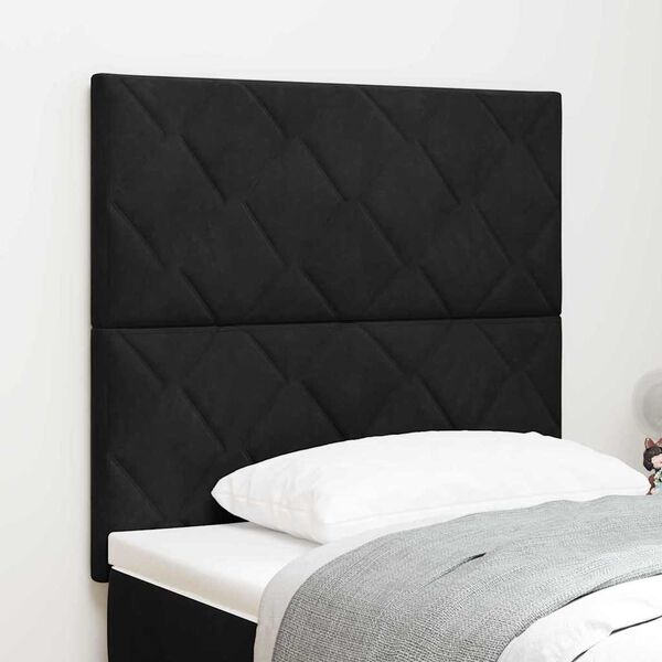 vidaXL T&ecirc;te de lit avec t&ecirc;te de lit Noir 100 cm Velours