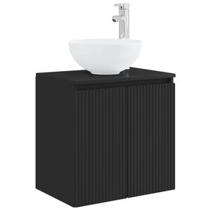 vidaXL Vanit&eacute; de lavabo mural Noir 49,5 x 41 x 64,5 cm