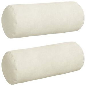vidaXL Coussins d'accent 2 pcs Cr&egrave;me &Oslash; 15 x 40 cm