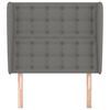 vidaXL Tête de lit avec oreilles Gris foncé 83x23x118/128 cm Tissu