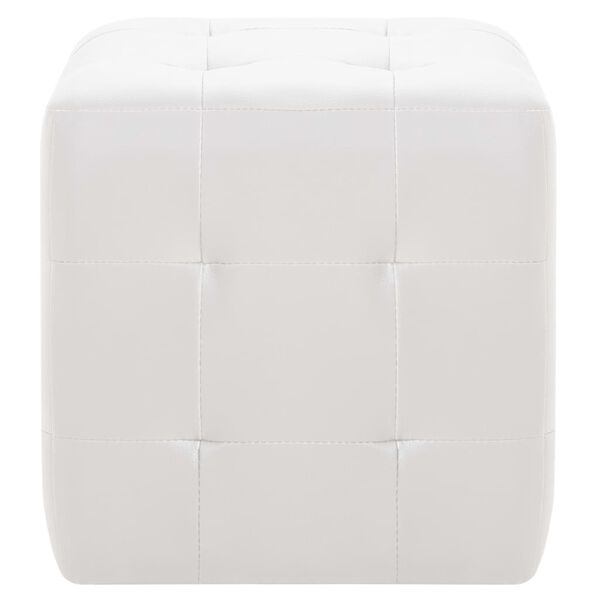 vidaXL Poufs 2 pcs Blanc 30 x 30 x 30 cm Similicuir