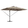 vidaXL Parasol Taupe 352 x 251 x 265 cm Polyester et Aluminium